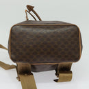 CELINE Macadam Canvas Backpack PVC Leather Brown Gold Auth hk2918-5