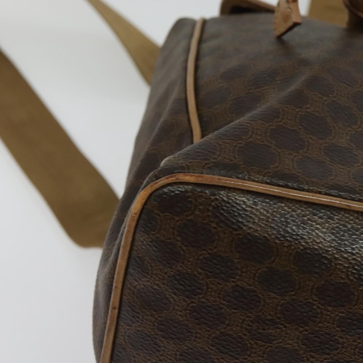 CELINE Macadam Canvas Backpack PVC Leather Brown Gold Auth hk2918 CELINE Macadam Canvas Backpack PVC Leather Brown Gold Auth  main image 3
