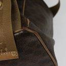 CELINE Macadam Canvas Backpack PVC Leather Brown Gold Auth hk2918-18