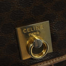 CELINE Macadam Canvas Backpack PVC Leather Brown Gold Auth hk2918-19