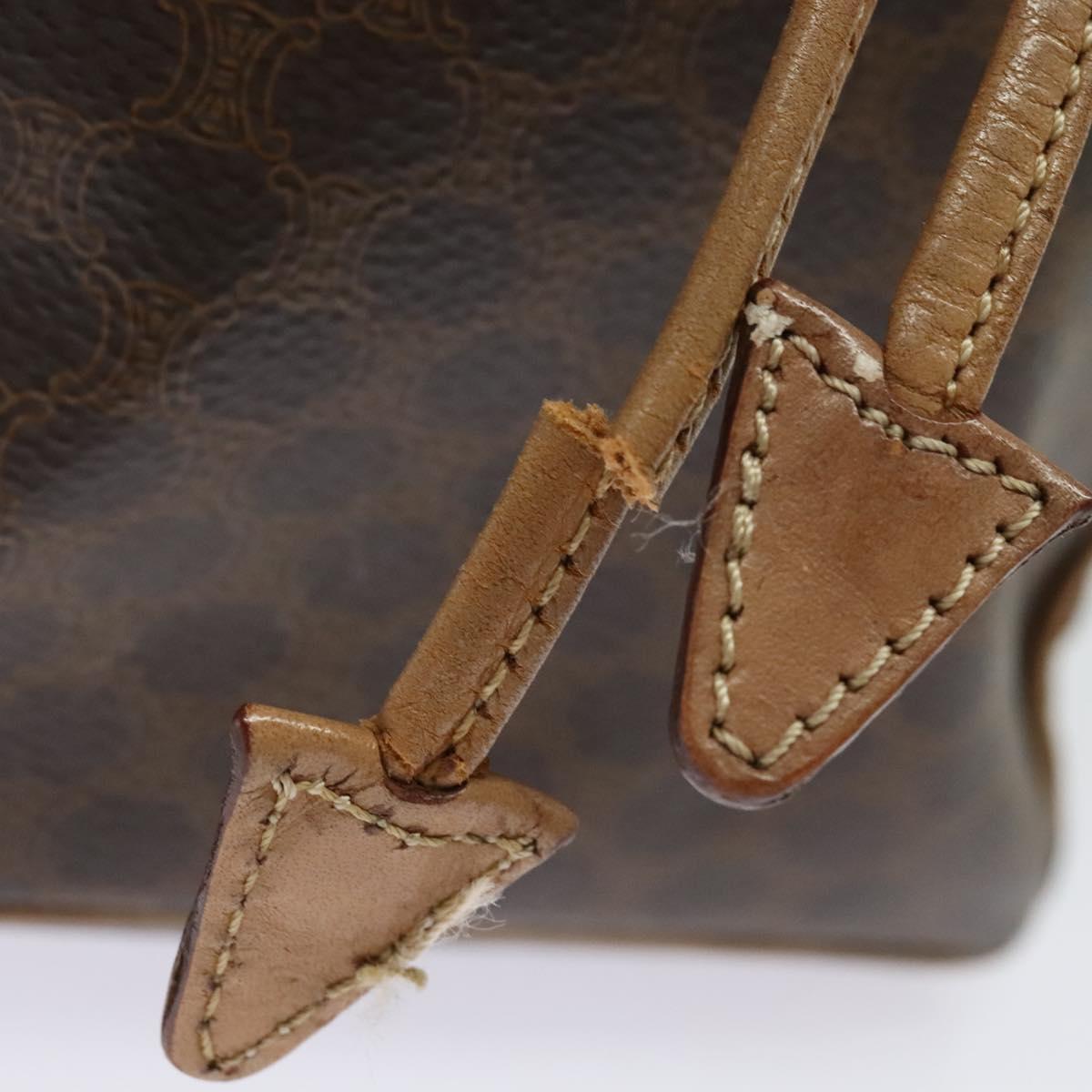 CELINE Macadam Canvas Backpack PVC Leather Brown Gold Auth hk2918 CELINE Macadam Canvas Backpack PVC Leather Brown Gold Auth  main image 2