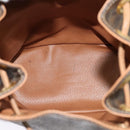 CELINE Macadam Canvas Backpack PVC Leather Brown Gold Auth hk2918-11