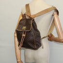 CELINE Macadam Canvas Backpack PVC Leather Brown Gold Auth hk2918-23