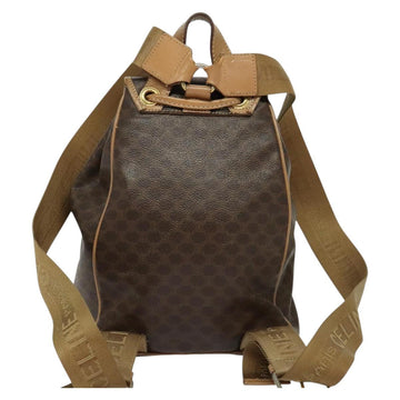 CELINE Macadam Canvas Backpack PVC Leather Brown Gold Auth hk2918 - 0