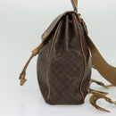CELINE Macadam Canvas Backpack PVC Leather Brown Gold Auth hk2918-3