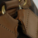 CELINE Macadam Canvas Backpack PVC Leather Brown Gold Auth hk2918-8