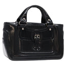 CELINE Boogie Bag Hand Bag Enamel Black Silver Auth hk2921-1