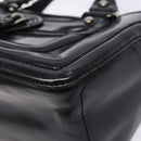 CELINE Boogie Bag Hand Bag Enamel Black Silver Auth hk2921-9