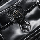 CELINE Boogie Bag Hand Bag Enamel Black Silver Auth hk2921-17