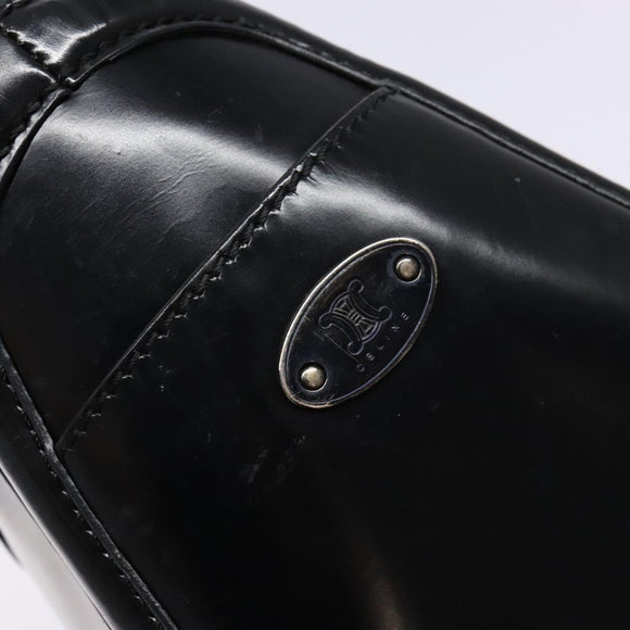 CELINE Boogie Bag Hand Bag Enamel Black Silver Auth hk2921