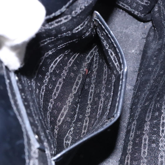 CELINE Boogie Bag Hand Bag Enamel Black Silver Auth hk2921