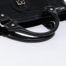 CELINE Boogie Bag Hand Bag Enamel Black Silver Auth hk2921-7