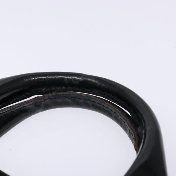 CELINE Boogie Bag Hand Bag Enamel Black Silver Auth hk2921