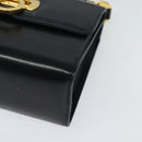 Salvatore Ferragamo Gancini Shoulder Bag Leather Black Gold Auth hk2923-11