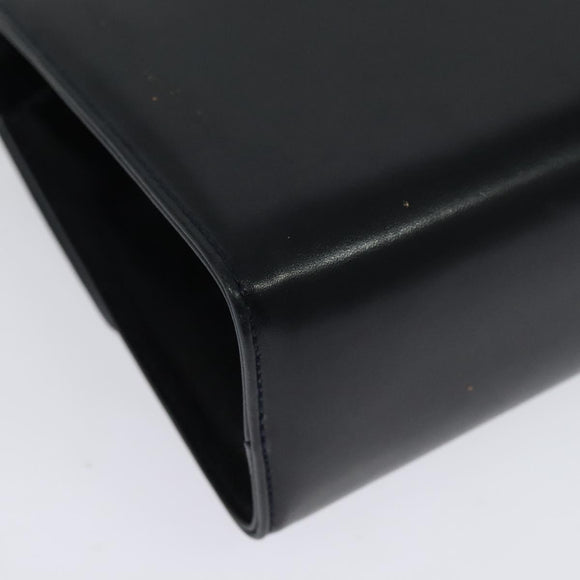 Salvatore Ferragamo Gancini Shoulder Bag Leather Black Gold Auth hk2923