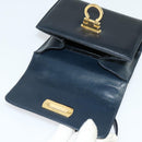 Salvatore Ferragamo Gancini Shoulder Bag Leather Black Gold Auth hk2923-15