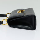 Salvatore Ferragamo Gancini Shoulder Bag Leather Black Gold Auth hk2923-4