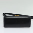 Salvatore Ferragamo Gancini Shoulder Bag Leather Black Gold Auth hk2923-9