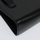 Salvatore Ferragamo Gancini Chain Shoulder Bag Leather Black Gold Auth hk2925-12