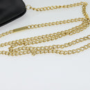 Salvatore Ferragamo Gancini Chain Shoulder Bag Leather Black Gold Auth hk2925-7