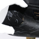 Salvatore Ferragamo Gancini Chain Shoulder Bag Leather Black Gold Auth hk2926-19