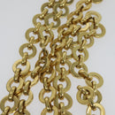 Salvatore Ferragamo Gancini Chain Shoulder Bag Leather Black Gold Auth hk2926-8