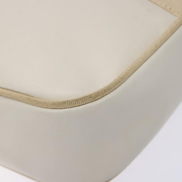 Salvatore Ferragamo Vala Shoulder Bag Leather Beige Gold Auth hk2927