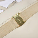 Salvatore Ferragamo Vala Shoulder Bag Leather Beige Gold Auth hk2927-9