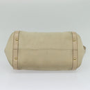 Salvatore Ferragamo Gancini Hand Bag Leather 2way Beige Gold Auth hk2928-11