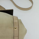 Salvatore Ferragamo Gancini Hand Bag Leather 2way Beige Gold Auth hk2928-13