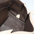 Salvatore Ferragamo Gancini Hand Bag Leather 2way Beige Gold Auth hk2928-20