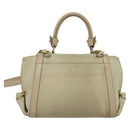 Salvatore Ferragamo Gancini Hand Bag Leather 2way Beige Gold Auth hk2928-3
