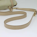Salvatore Ferragamo Gancini Hand Bag Leather 2way Beige Gold Auth hk2928-9