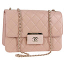 CHANEL Matelasse Beauty Rock Chain Bag Leather Pink Gold CC Auth hk2930M-1