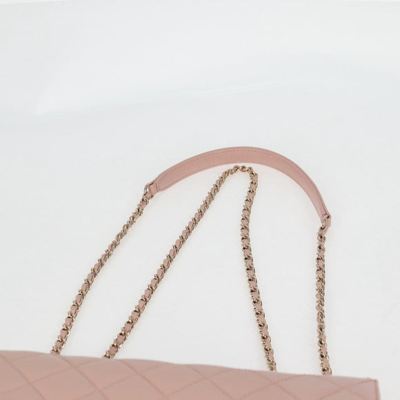 CHANEL Matelasse Beauty Rock Chain Bag Leather Pink Gold CC Auth hk2930M