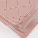 CHANEL Matelasse Beauty Rock Chain Bag Leather Pink Gold CC Auth hk2930M-18