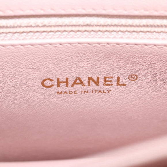 CHANEL Matelasse Beauty Rock Chain Bag Leather Pink Gold CC Auth hk2930M
