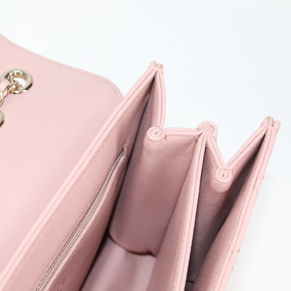 CHANEL Matelasse Beauty Rock Chain Bag Leather Pink Gold CC Auth hk2930M