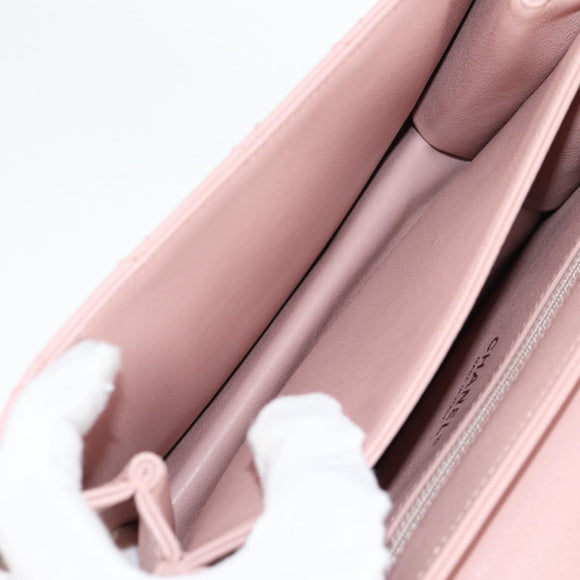 CHANEL Matelasse Beauty Rock Chain Bag Leather Pink Gold CC Auth hk2930M