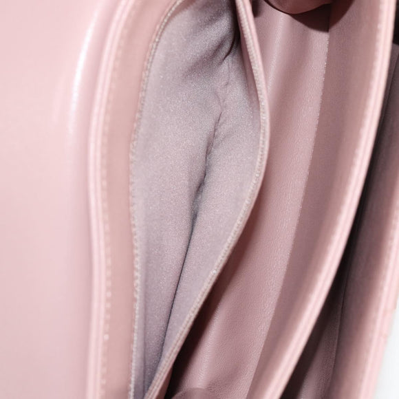 CHANEL Matelasse Beauty Rock Chain Bag Leather Pink Gold CC Auth hk2930M