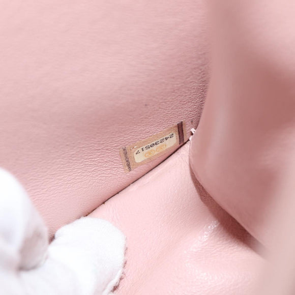 CHANEL Matelasse Beauty Rock Chain Bag Leather Pink Gold CC Auth hk2930M