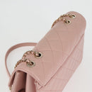 CHANEL Matelasse Beauty Rock Chain Bag Leather Pink Gold CC Auth hk2930M-14