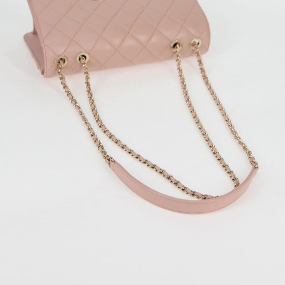 CHANEL Matelasse Beauty Rock Chain Bag Leather Pink Gold CC Auth hk2930M