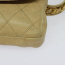 CHANEL Bicolore Waist pouch Caviar Skin Beige Gold CC Auth hk2931-16