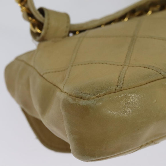 CHANEL Bicolore Waist pouch Caviar Skin Beige Gold CC Auth hk2931