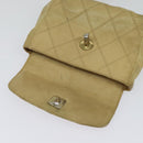 CHANEL Bicolore Waist pouch Caviar Skin Beige Gold CC Auth hk2931-8