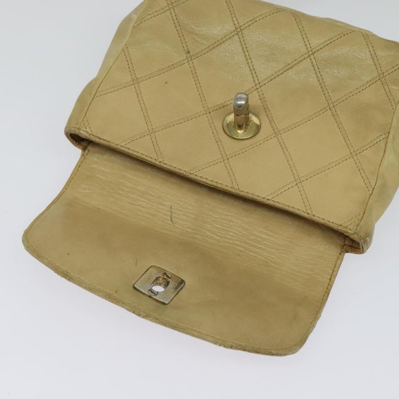 CHANEL Bicolore Waist pouch Caviar Skin Beige Gold CC Auth hk2931