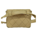CHANEL Bicolore Waist pouch Caviar Skin Beige Gold CC Auth hk2931-2