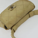 CHANEL Bicolore Waist pouch Caviar Skin Beige Gold CC Auth hk2931-6