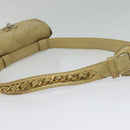 CHANEL Bicolore Waist pouch Caviar Skin Beige Gold CC Auth hk2931-7